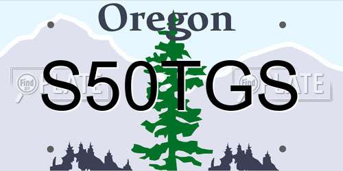 S50TGS Oregon License Plate