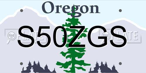 S50ZGS Oregon License Plate