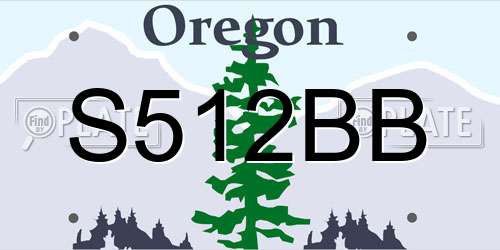 S512BB Oregon License Plate