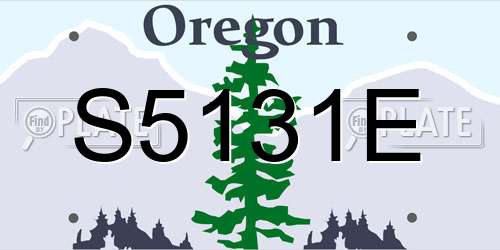 S5131E Oregon License Plate