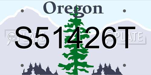 S51426T Oregon License Plate