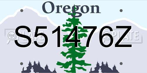 S51476Z Oregon License Plate