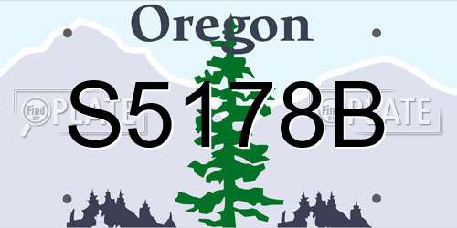 S5178B Oregon License Plate