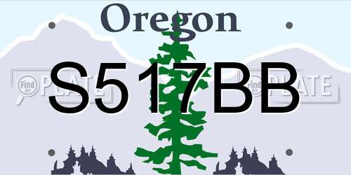 S517BB Oregon License Plate
