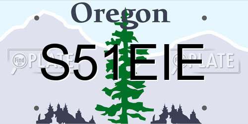 S51EIE Oregon License Plate