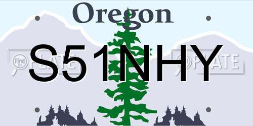 S51NHY Oregon License Plate