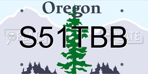 S51TBB Oregon License Plate