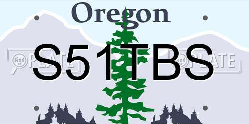 S51TBS Oregon License Plate