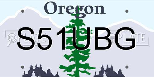 S51UBG Oregon License Plate