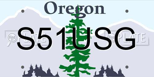 S51USG Oregon License Plate