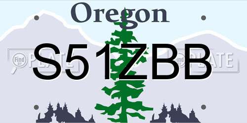 S51ZBB Oregon License Plate