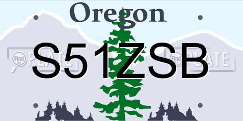 S51ZSB Oregon License Plate
