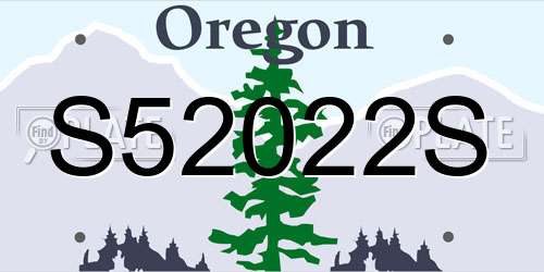 S52022S Oregon License Plate