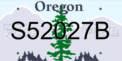 S52027B Oregon License Plate