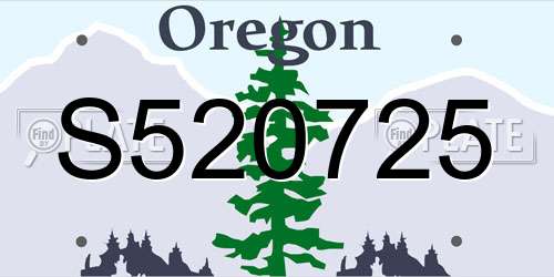 S520725 Oregon License Plate