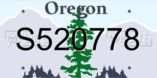 S520778 Oregon License Plate