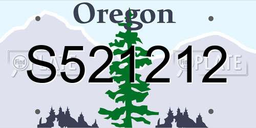 S521212 Oregon License Plate