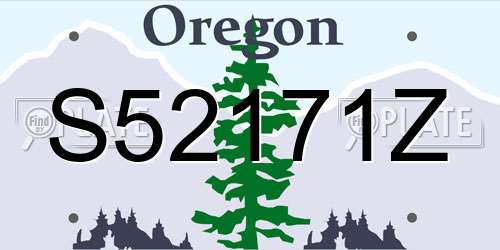 S52171Z Oregon License Plate