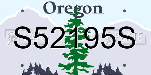S52195S Oregon License Plate