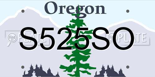 S525SO Oregon License Plate