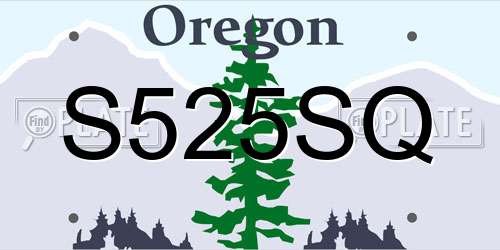 S525SQ Oregon License Plate
