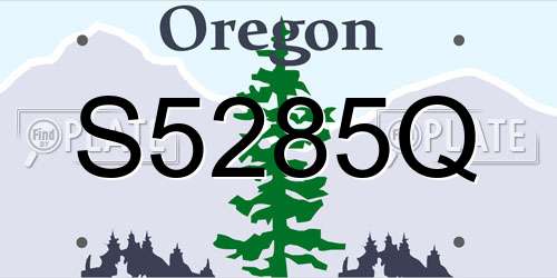 S5285Q Oregon License Plate