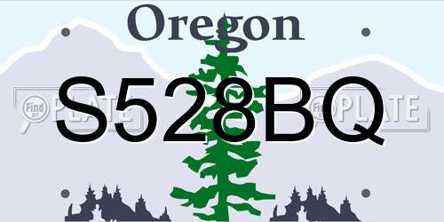 S528BQ Oregon License Plate