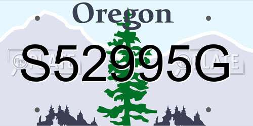 S52995G Oregon License Plate