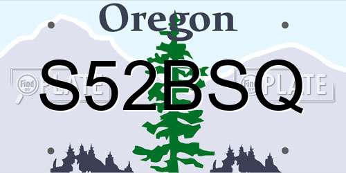 S52BSQ Oregon License Plate