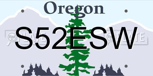 S52ESW Oregon License Plate