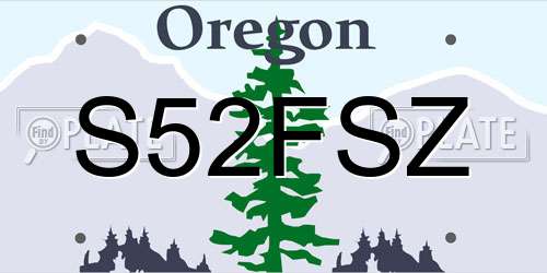 S52FSZ Oregon License Plate