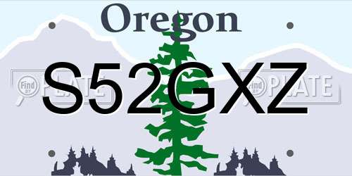 S52GXZ Oregon License Plate