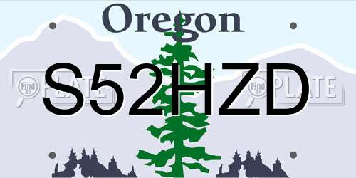 S52HZD Oregon License Plate