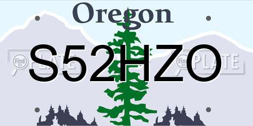 S52HZO Oregon License Plate