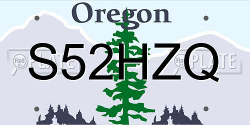 S52HZQ Oregon License Plate