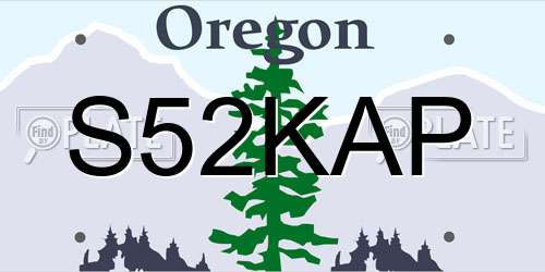 S52KAP Oregon License Plate