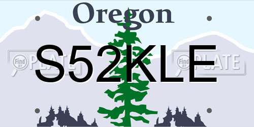 S52KLE Oregon License Plate