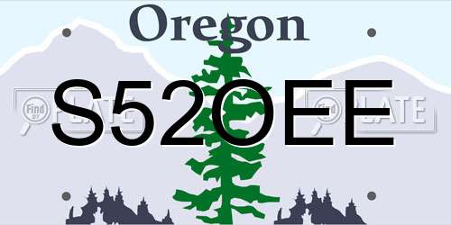 S52OEE Oregon License Plate