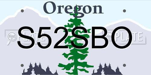 S52SBO Oregon License Plate