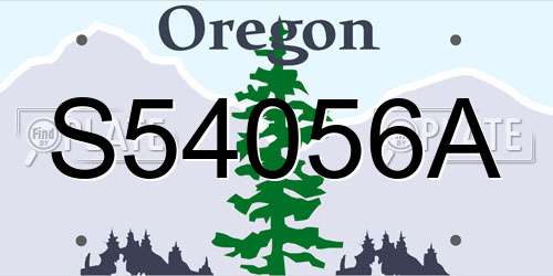 S54056A Oregon License Plate