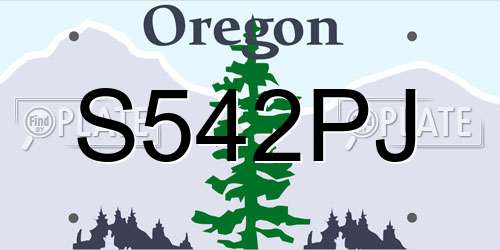 S542PJ Oregon License Plate