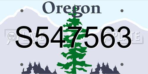 S547563 Oregon License Plate