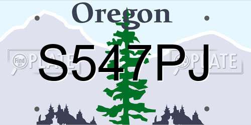 S547PJ Oregon License Plate