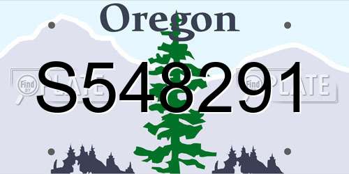 S548291 Oregon License Plate