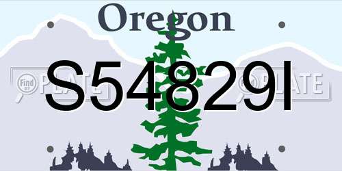 S54829I Oregon License Plate