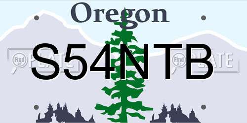 S54NTB Oregon License Plate