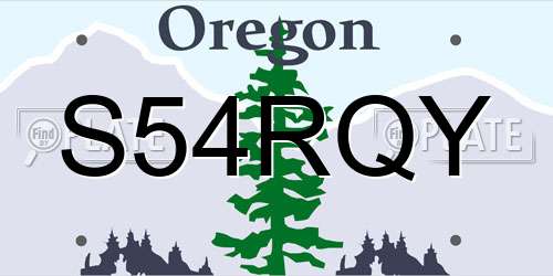 S54RQY Oregon License Plate