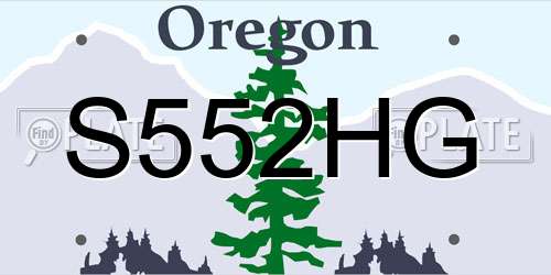 S552HG Oregon License Plate