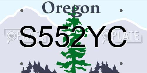 S552YC Oregon License Plate