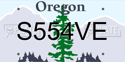 S554VE Oregon License Plate